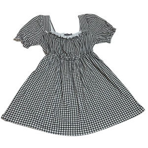 Boohoo Plus Black and White Gingham Mini Dress